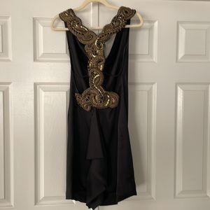 Black rhinestone back mini dress